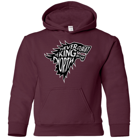 Sweatshirts Maroon / YS Never Forget The King In The North Youth Hoodie