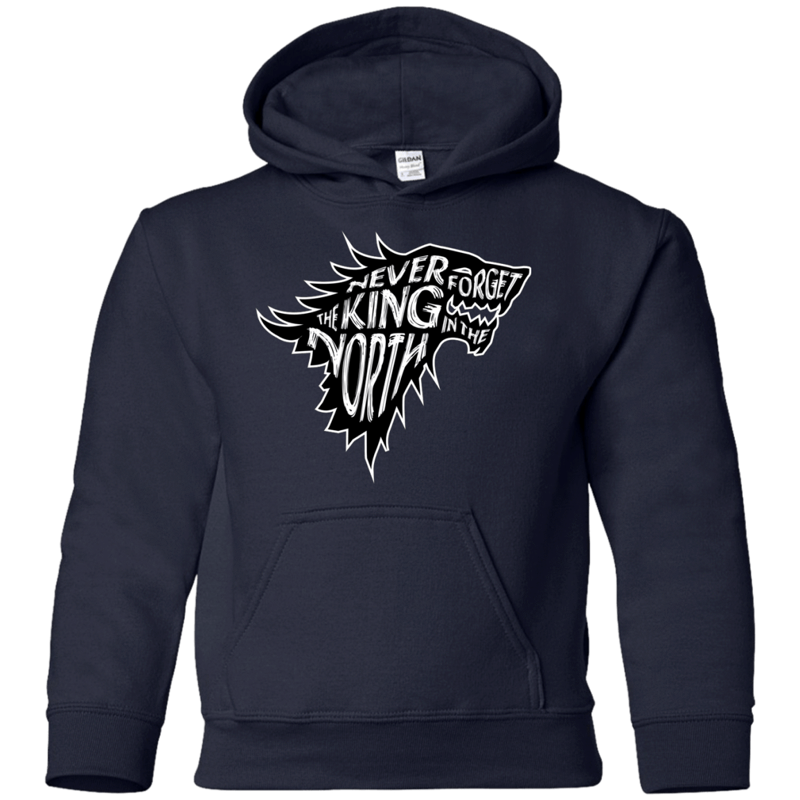Sweatshirts Navy / YS Never Forget The King In The North Youth Hoodie