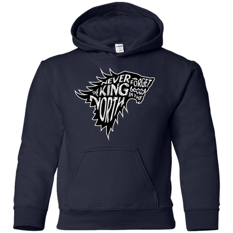 Sweatshirts Navy / YS Never Forget The King In The North Youth Hoodie