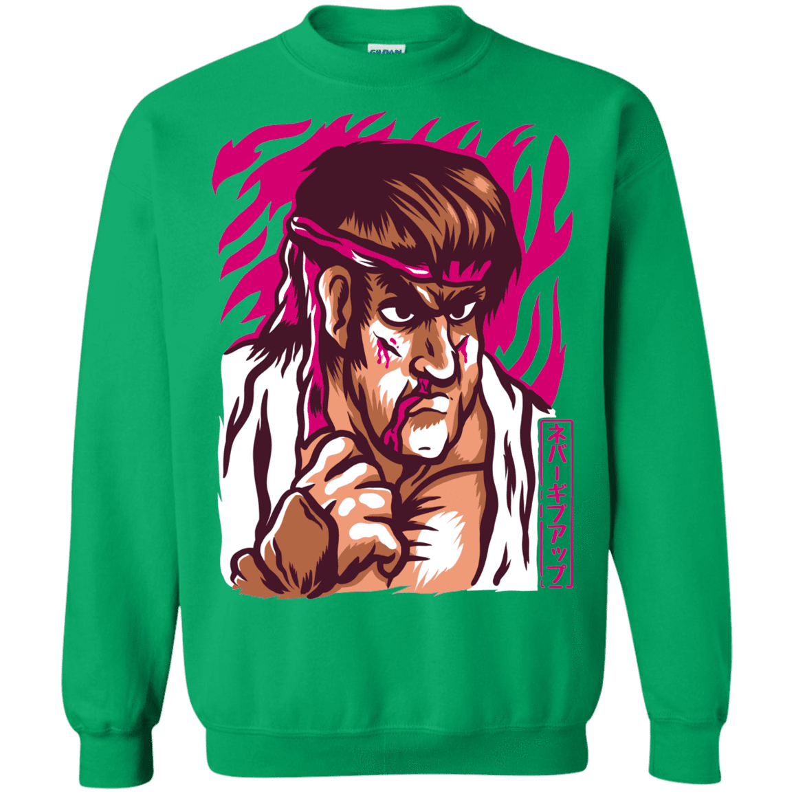 Sweatshirts Irish Green / S Never Give Up Crewneck Sweatshirt