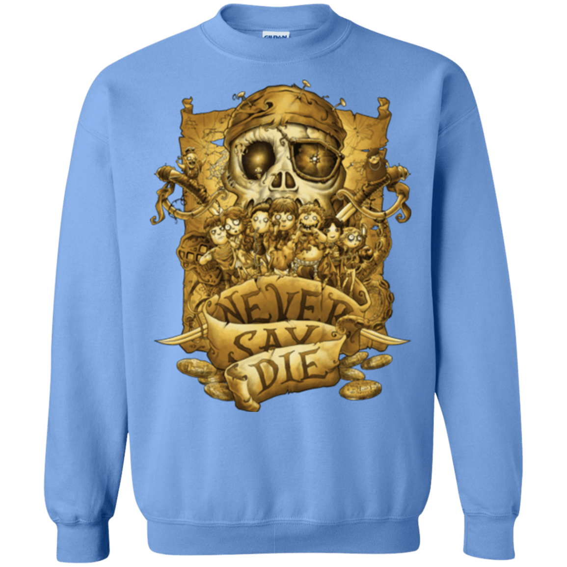 Sweatshirts Carolina Blue / Small Never Say Die Crewneck Sweatshirt