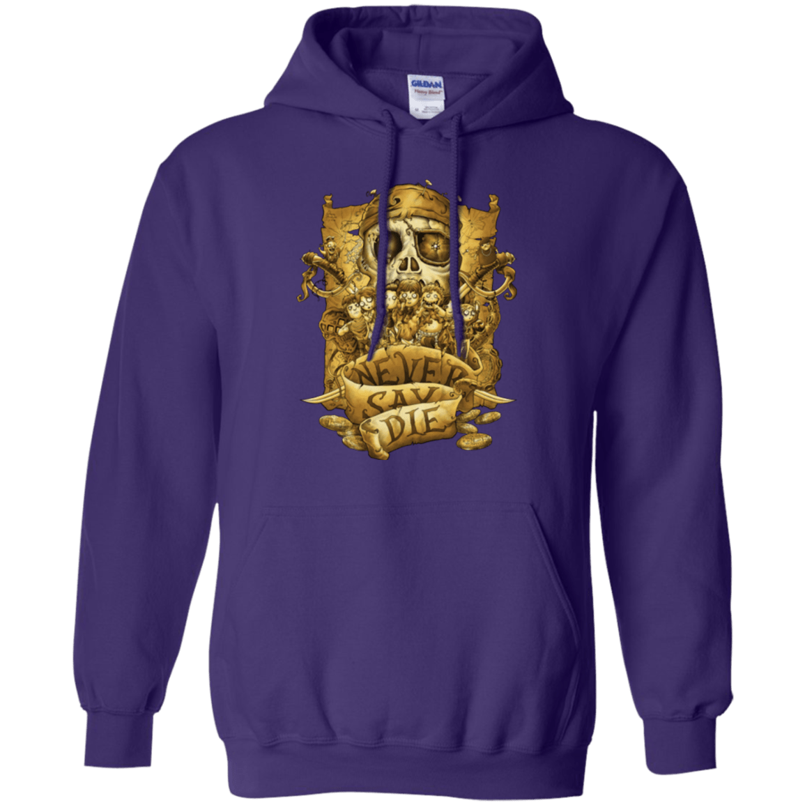Sweatshirts Purple / Small Never Say Die Pullover Hoodie