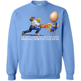 Sweatshirts Carolina Blue / Small Never Stand Between A Man And A Cooked Chicken Crewneck Sweatshirt
