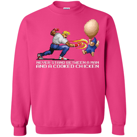 Sweatshirts Heliconia / Small Never Stand Between A Man And A Cooked Chicken Crewneck Sweatshirt