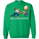Sweatshirts Irish Green / Small Never Stand Between A Man And A Cooked Chicken Crewneck Sweatshirt