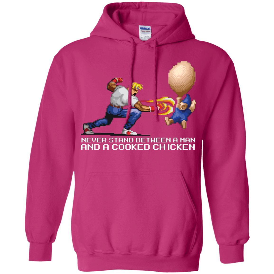 Sweatshirts Heliconia / Small Never Stand Between A Man And A Cooked Chicken Pullover Hoodie