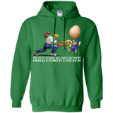 Sweatshirts Irish Green / Small Never Stand Between A Man And A Cooked Chicken Pullover Hoodie
