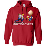 Sweatshirts Red / Small Never Stand Between A Man And A Cooked Chicken Pullover Hoodie