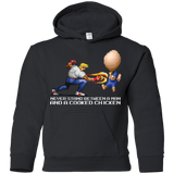 Sweatshirts Black / YS Never Stand Between A Man And A Cooked Chicken Youth Hoodie