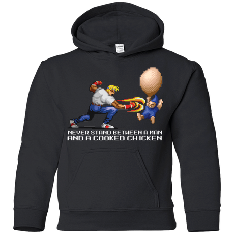 Sweatshirts Black / YS Never Stand Between A Man And A Cooked Chicken Youth Hoodie