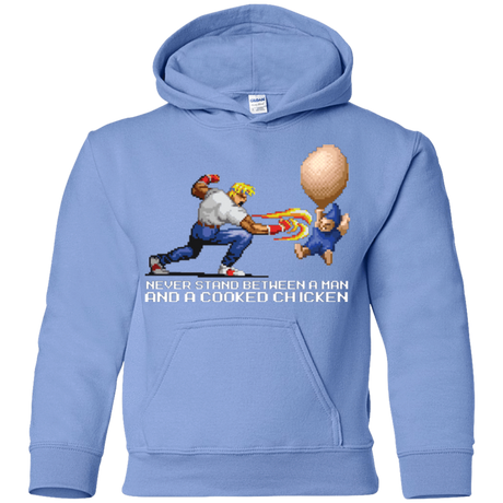 Sweatshirts Carolina Blue / YS Never Stand Between A Man And A Cooked Chicken Youth Hoodie