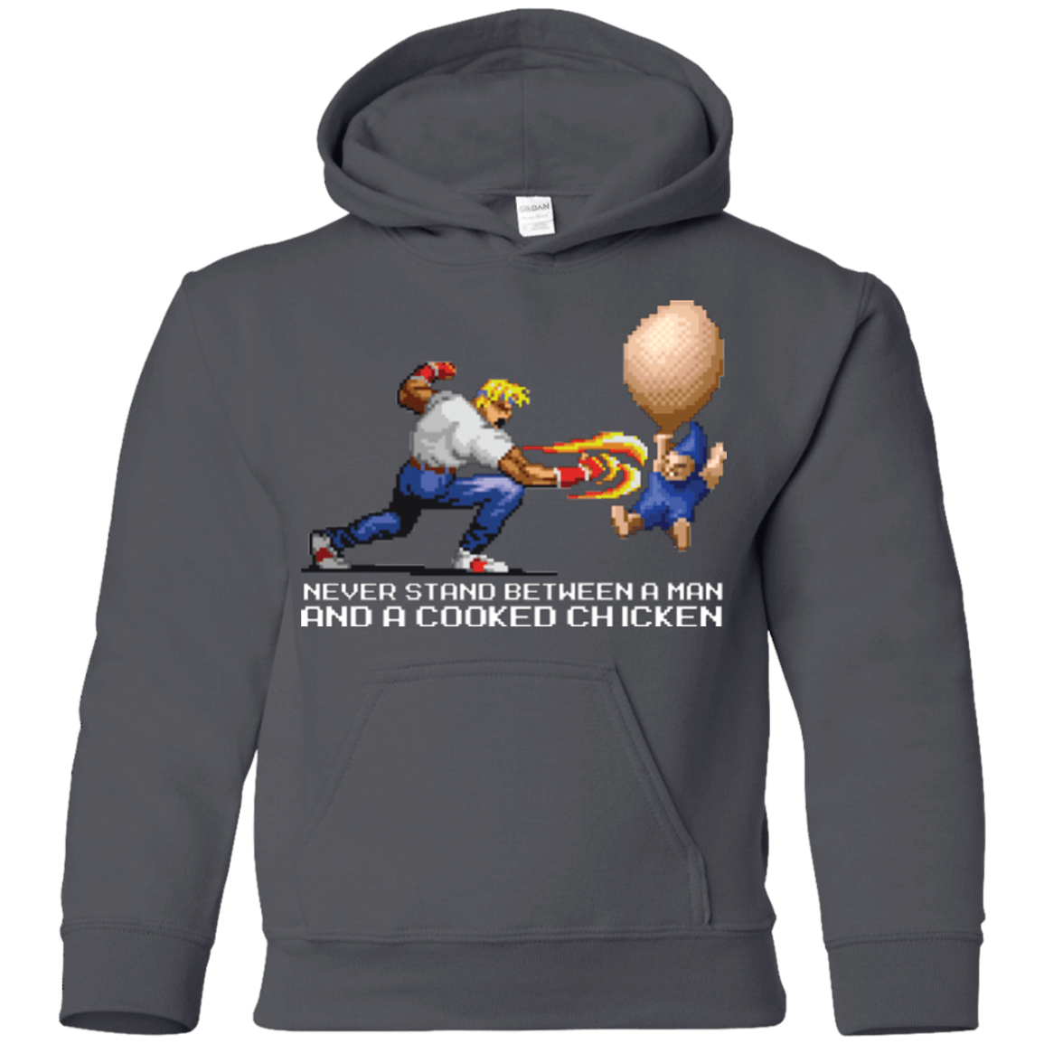 Sweatshirts Charcoal / YS Never Stand Between A Man And A Cooked Chicken Youth Hoodie
