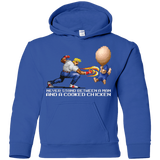 Sweatshirts Royal / YS Never Stand Between A Man And A Cooked Chicken Youth Hoodie