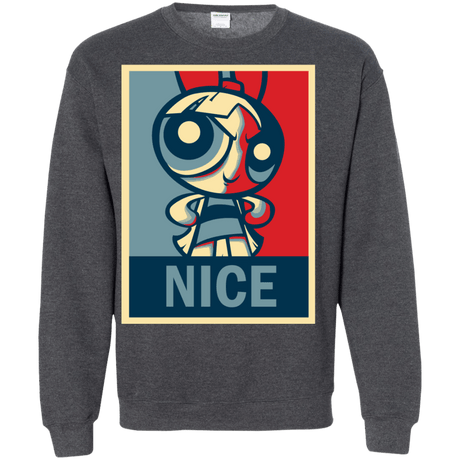 Sweatshirts Dark Heather / S Nice Powerpuff Crewneck Sweatshirt