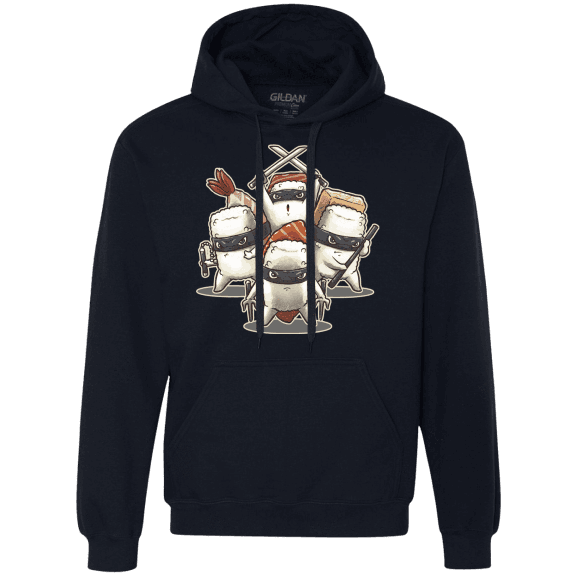 Sweatshirts Navy / S Ninja Sushi Premium Fleece Hoodie