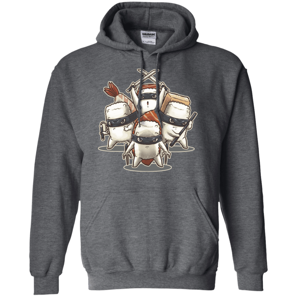 Sweatshirts Dark Heather / S Ninja Sushi Pullover Hoodie