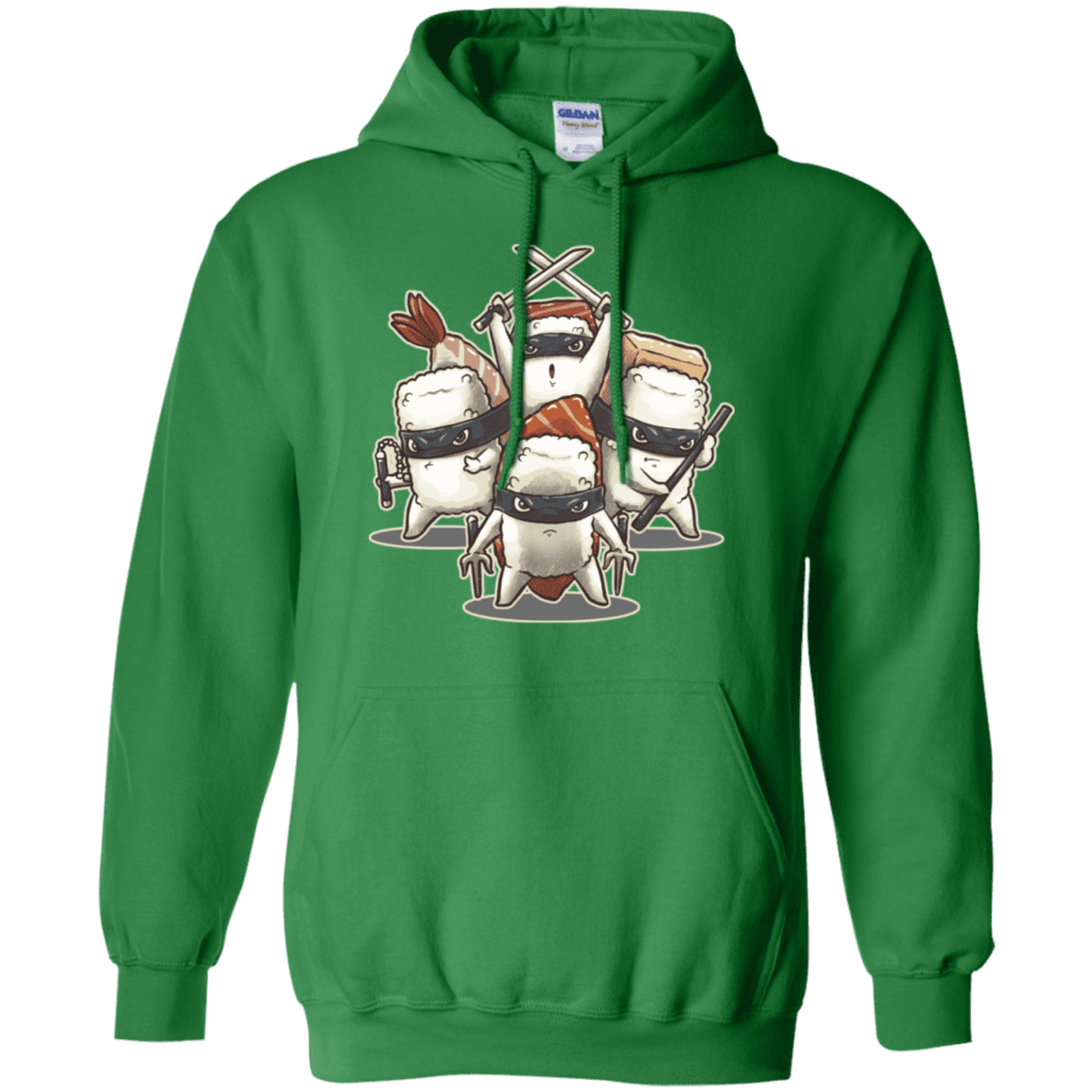 Sweatshirts Irish Green / S Ninja Sushi Pullover Hoodie