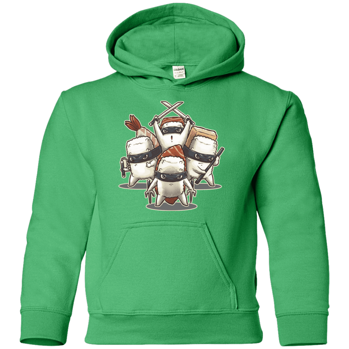 Sweatshirts Irish Green / YS Ninja Sushi Youth Hoodie