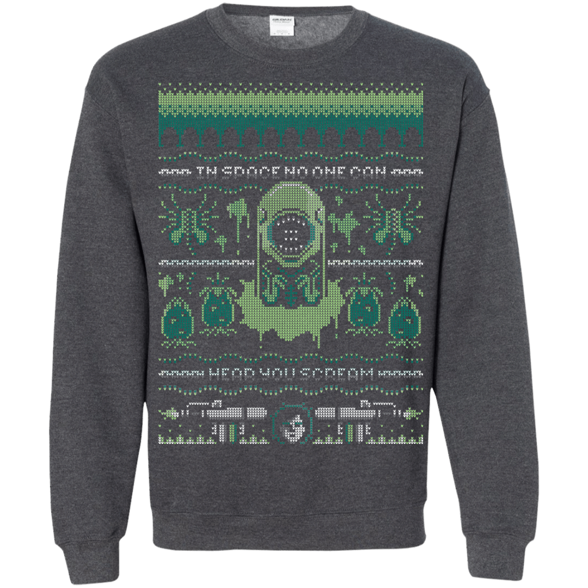 Sweatshirts Dark Heather / S No One Can Hear You Scream Crewneck Sweatshirt