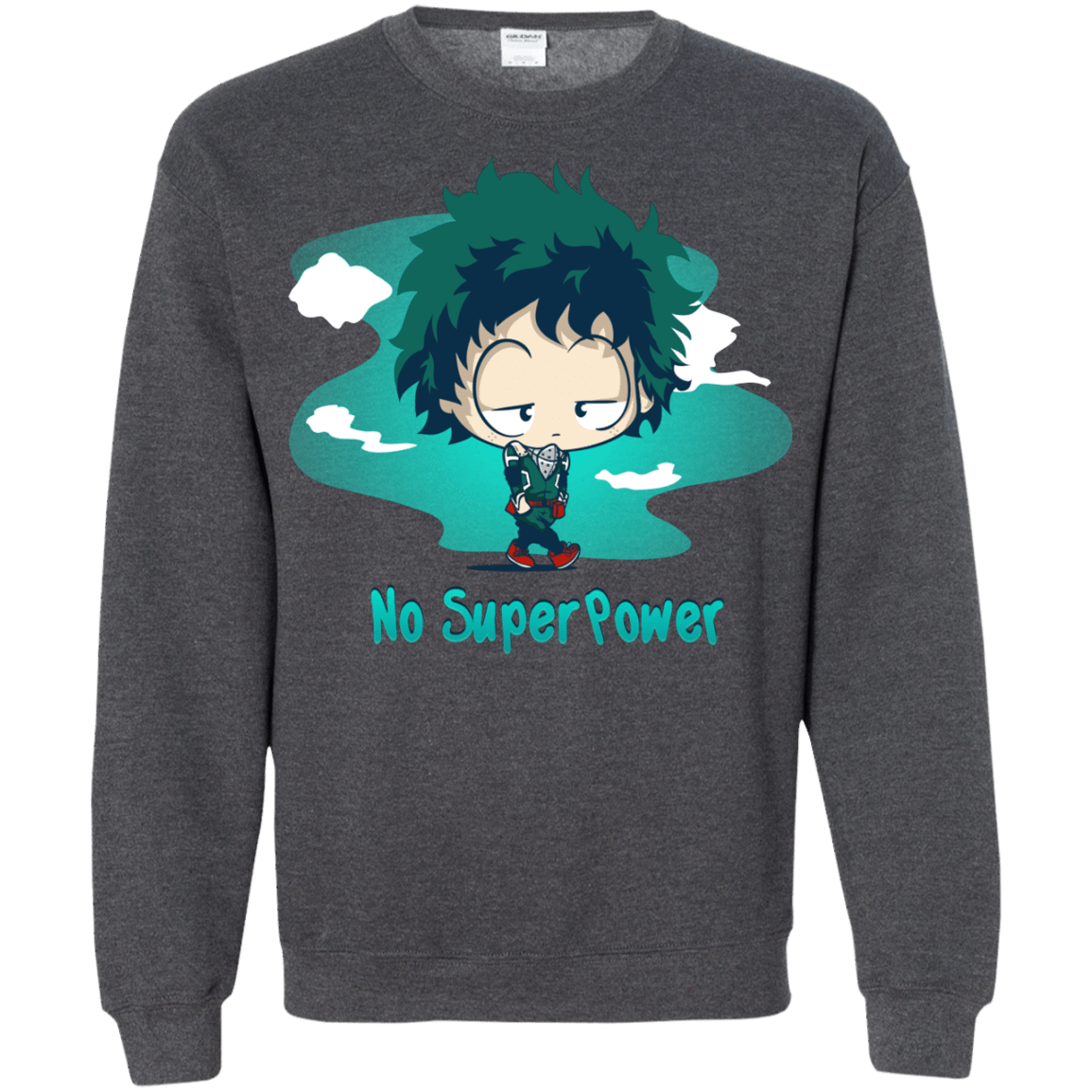 Sweatshirts Dark Heather / S No Super Power Crewneck Sweatshirt