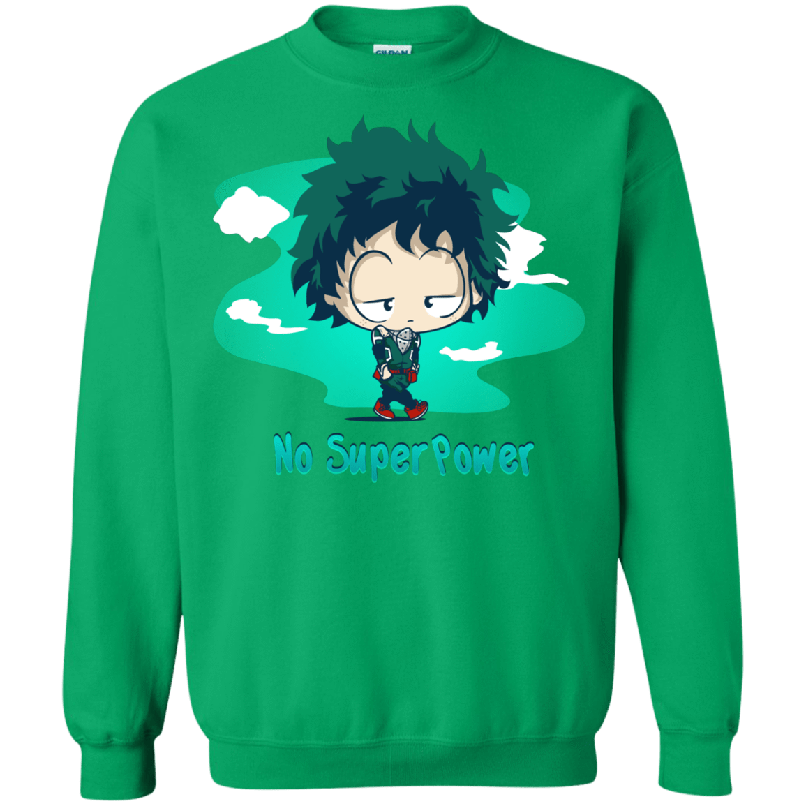 Sweatshirts Irish Green / S No Super Power Crewneck Sweatshirt