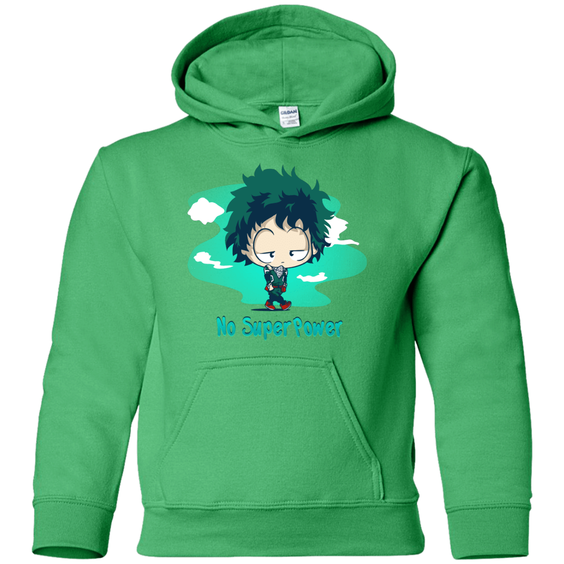 Sweatshirts Irish Green / YS No Super Power Youth Hoodie