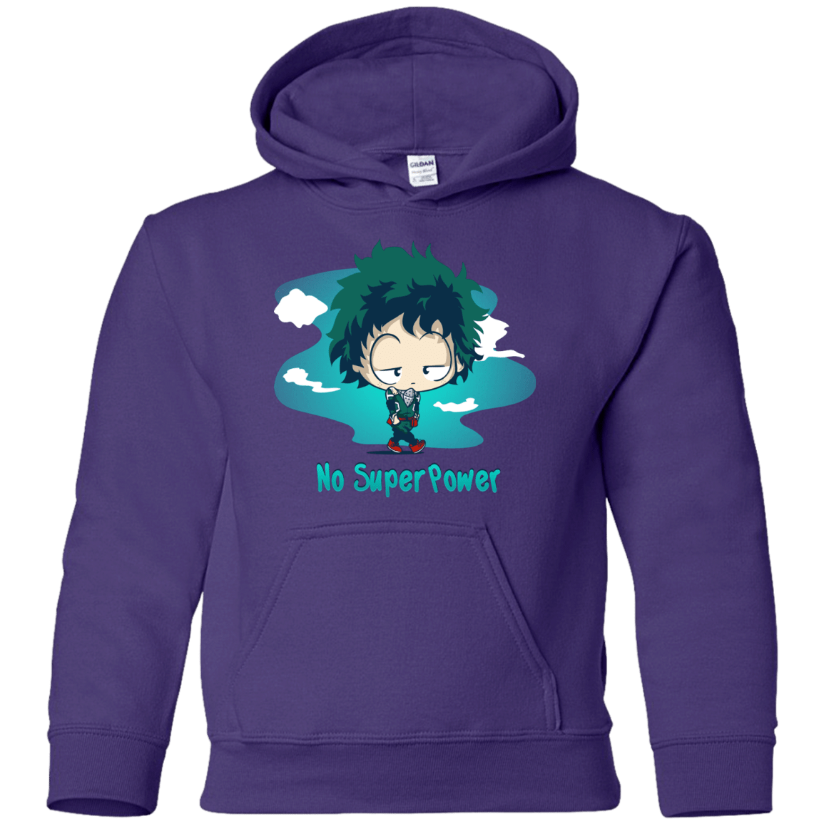 Sweatshirts Purple / YS No Super Power Youth Hoodie