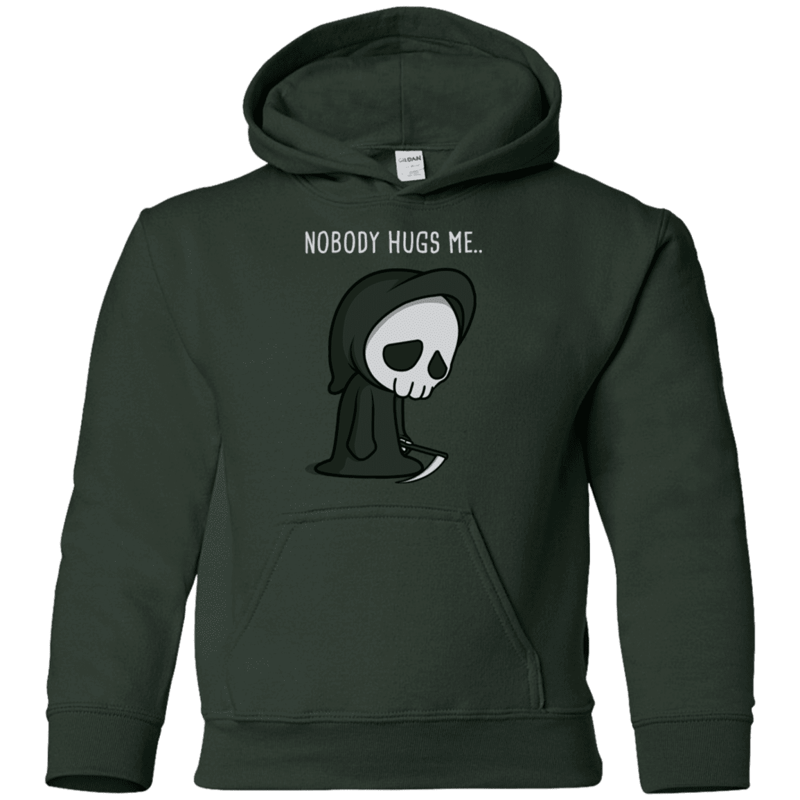 Sweatshirts Forest Green / YS Nobody Hugs Me Youth Hoodie