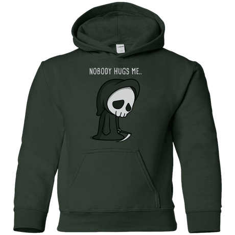 Sweatshirts Forest Green / YS Nobody Hugs Me Youth Hoodie