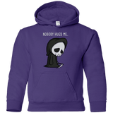 Sweatshirts Purple / YS Nobody Hugs Me Youth Hoodie