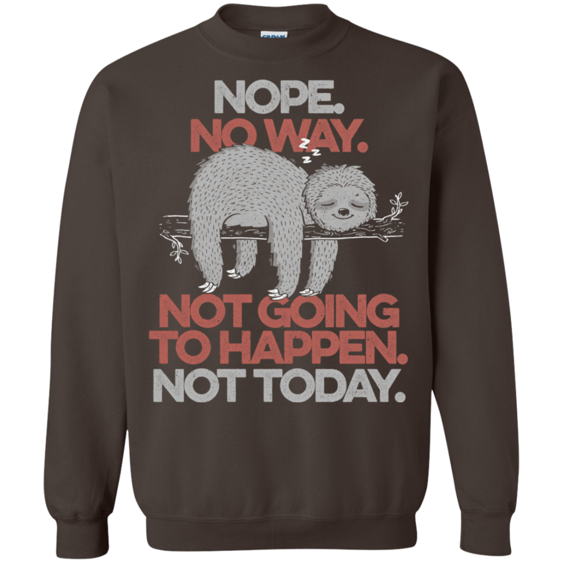 Sweatshirts Dark Chocolate / S Nope No Way Crewneck Sweatshirt