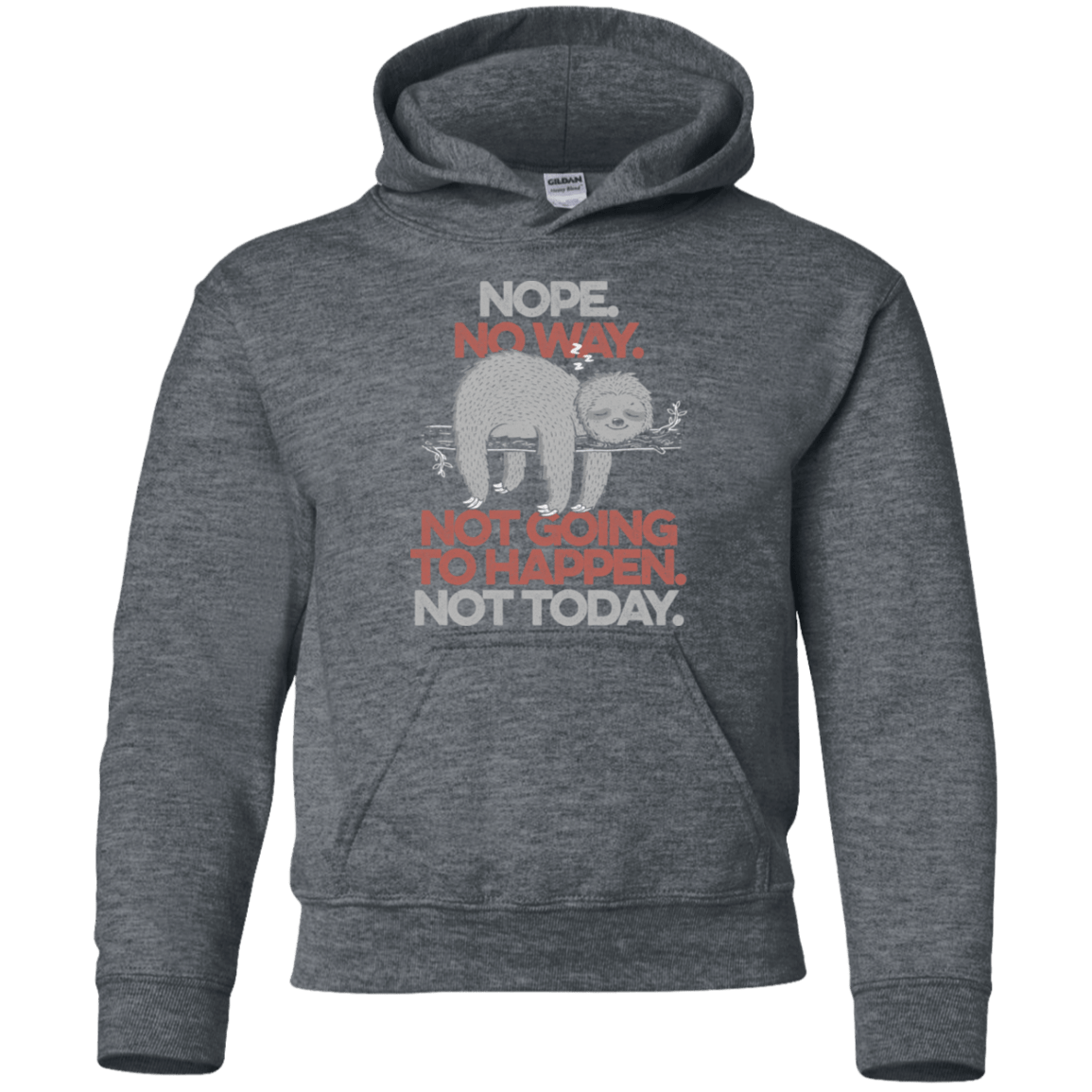 Sweatshirts Dark Heather / YS Nope No Way Youth Hoodie