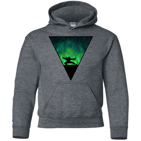 Sweatshirts Dark Heather / YS Northern Lights Pose Youth Hoodie