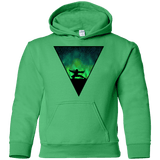 Sweatshirts Irish Green / YS Northern Lights Pose Youth Hoodie