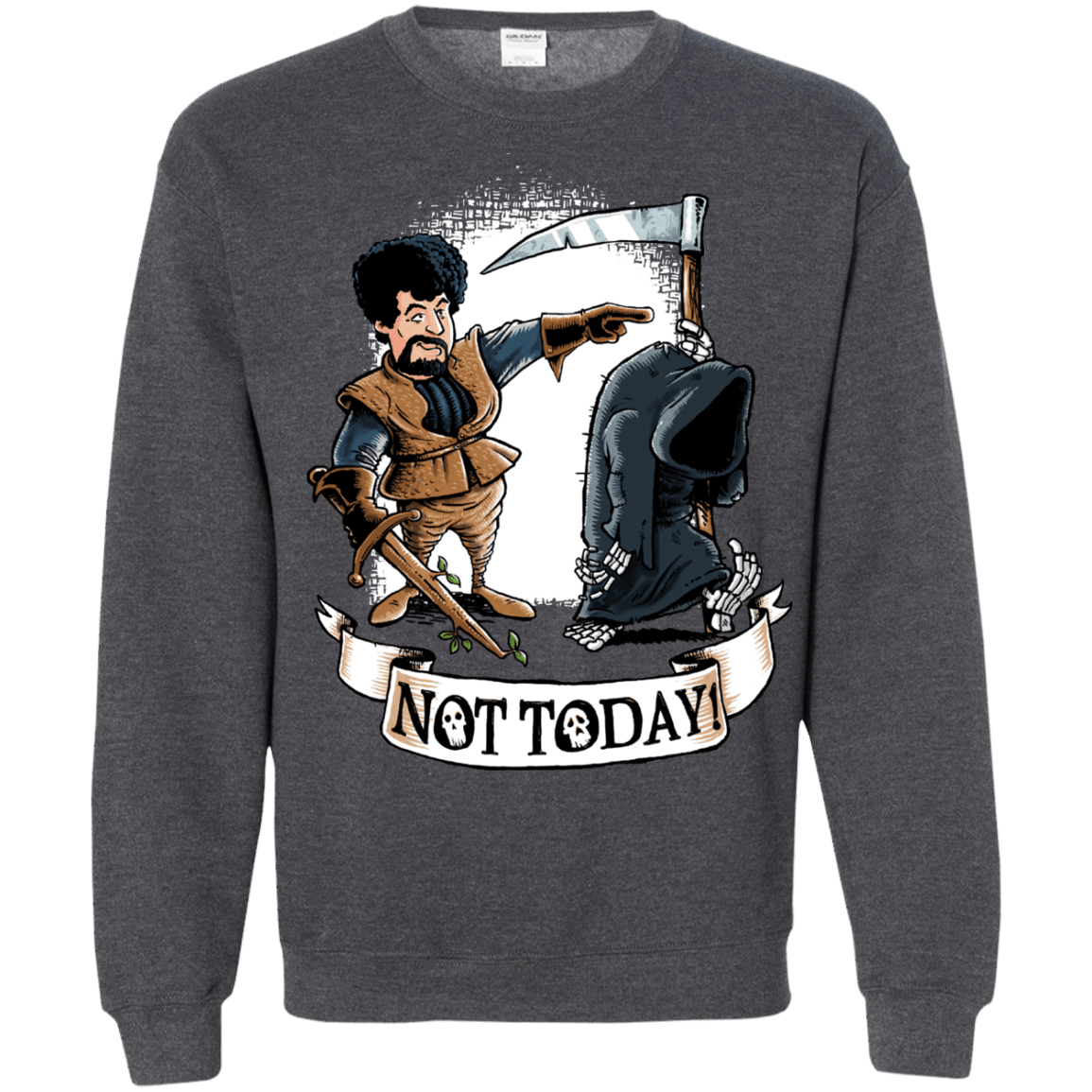 Sweatshirts Dark Heather / Small Not Today Crewneck Sweatshirt