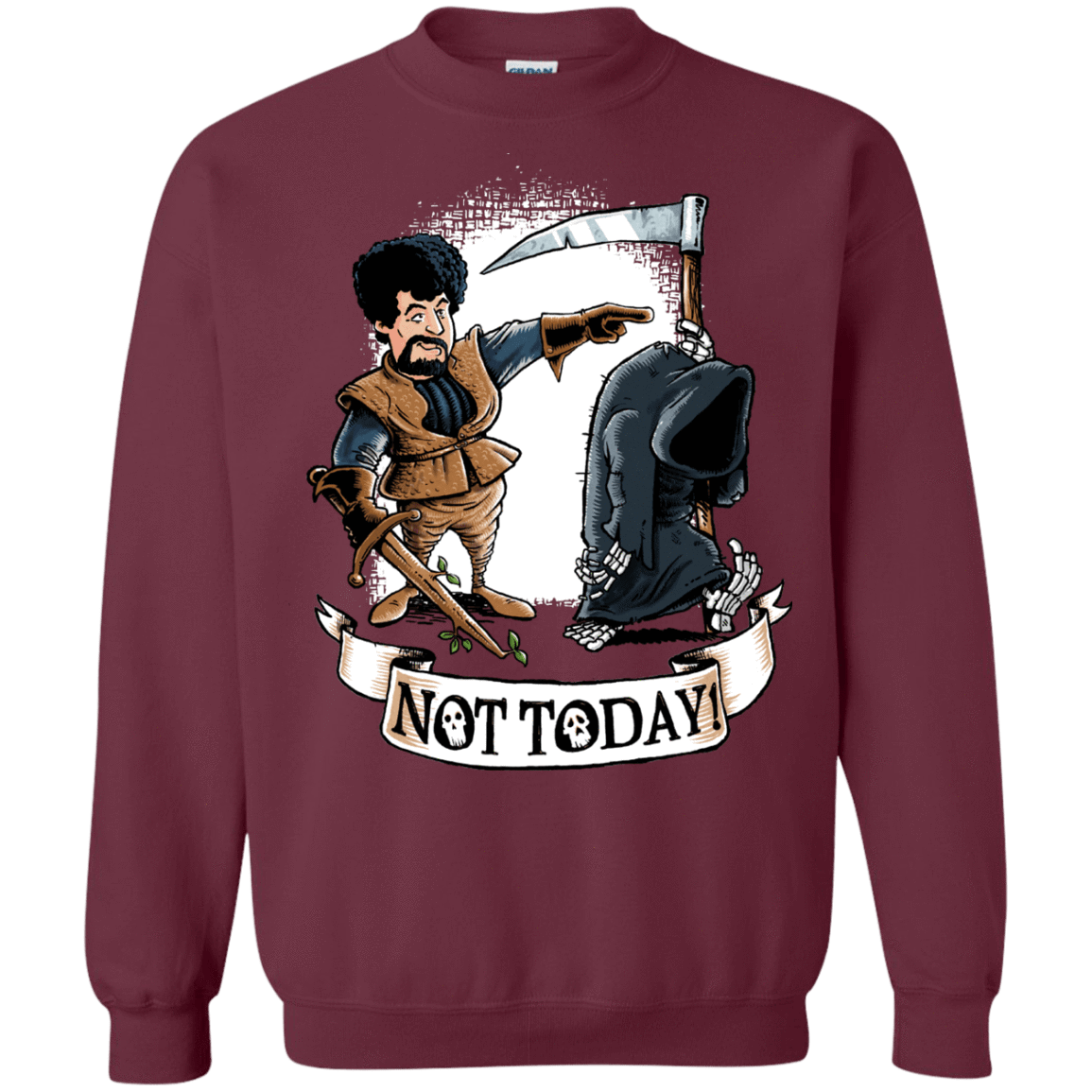 Sweatshirts Maroon / Small Not Today Crewneck Sweatshirt
