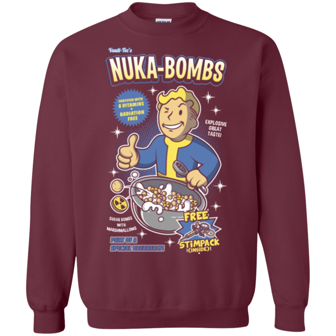 Sweatshirts Maroon / Small Nuka Bombs Crewneck Sweatshirt