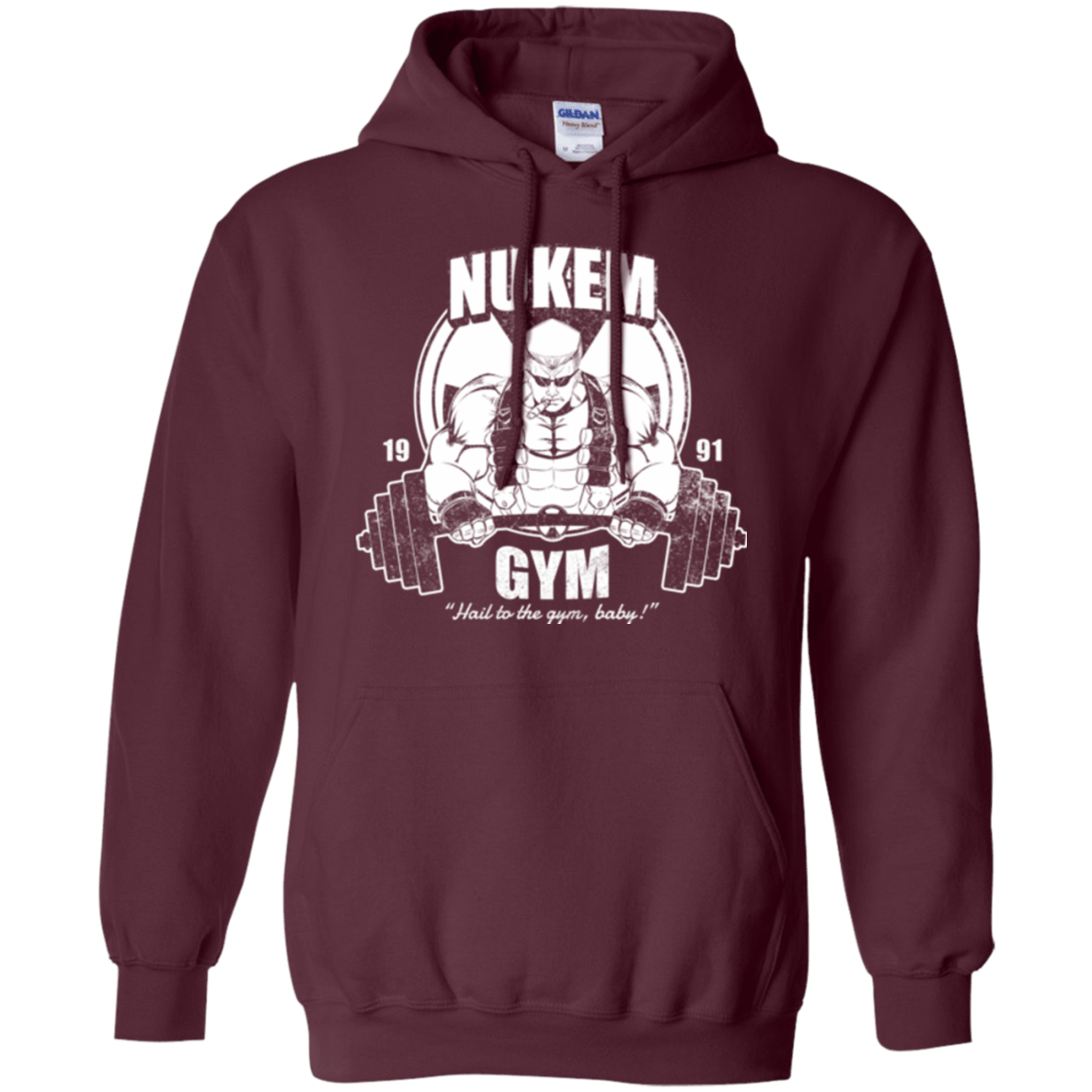 Sweatshirts Maroon / Small Nukem Gym Pullover Hoodie