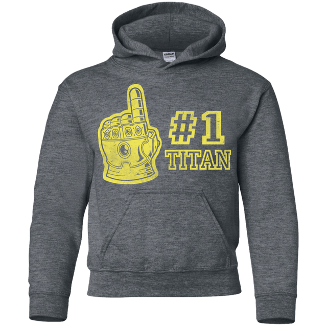 Sweatshirts Dark Heather / YS Number One Titan Youth Hoodie