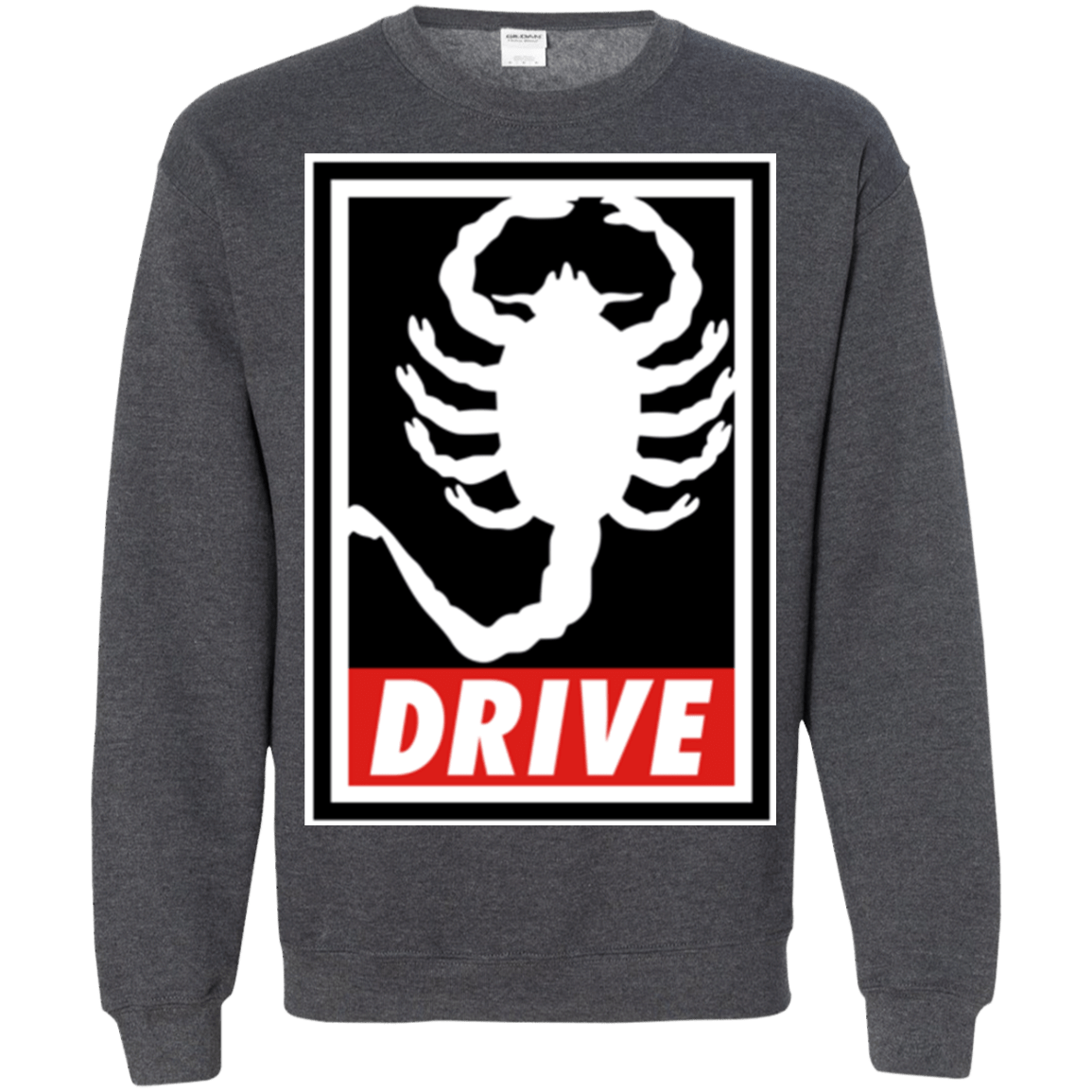 Sweatshirts Dark Heather / Small Obey and drive Crewneck Sweatshirt