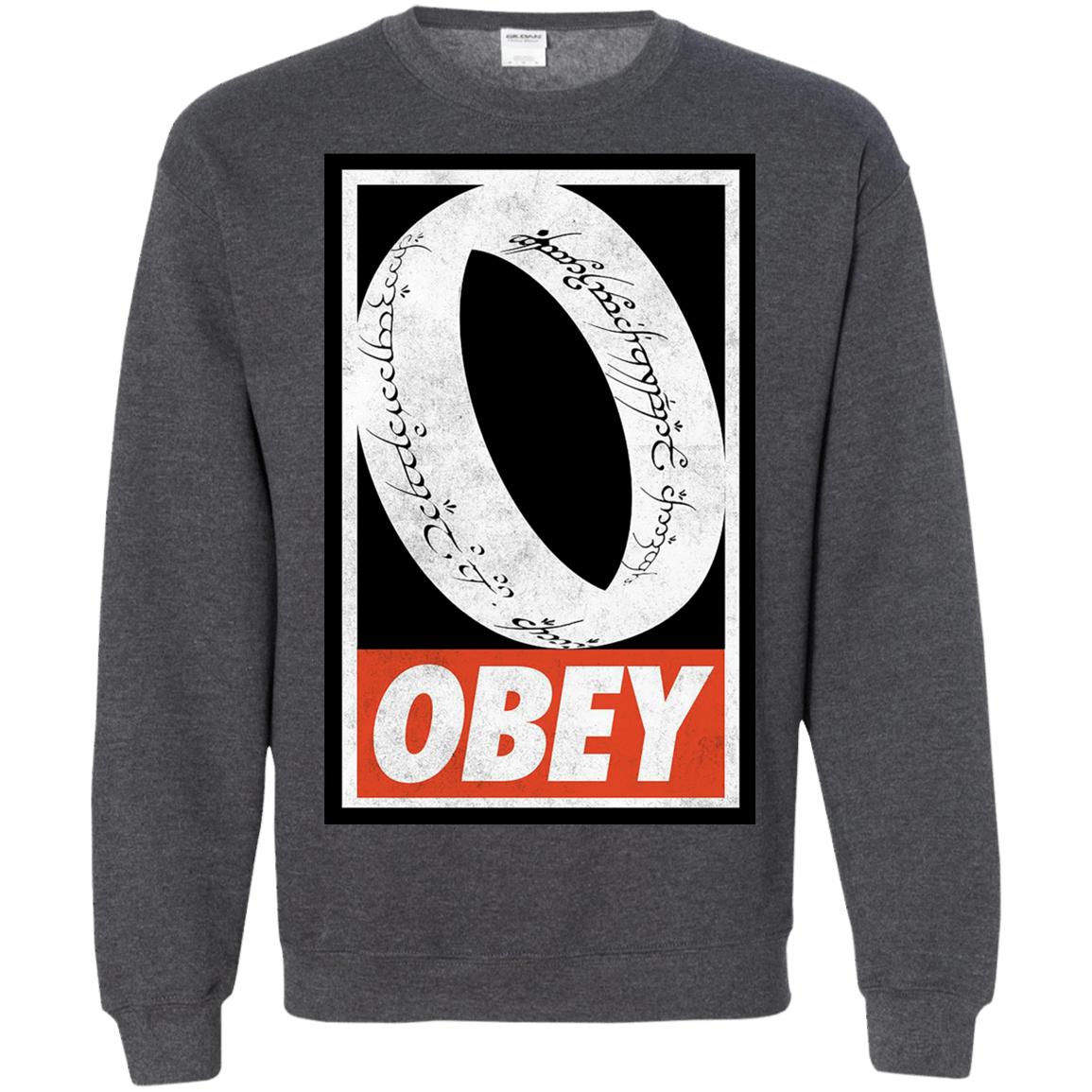 Sweatshirts Dark Heather / S Obey One Ring Crewneck Sweatshirt