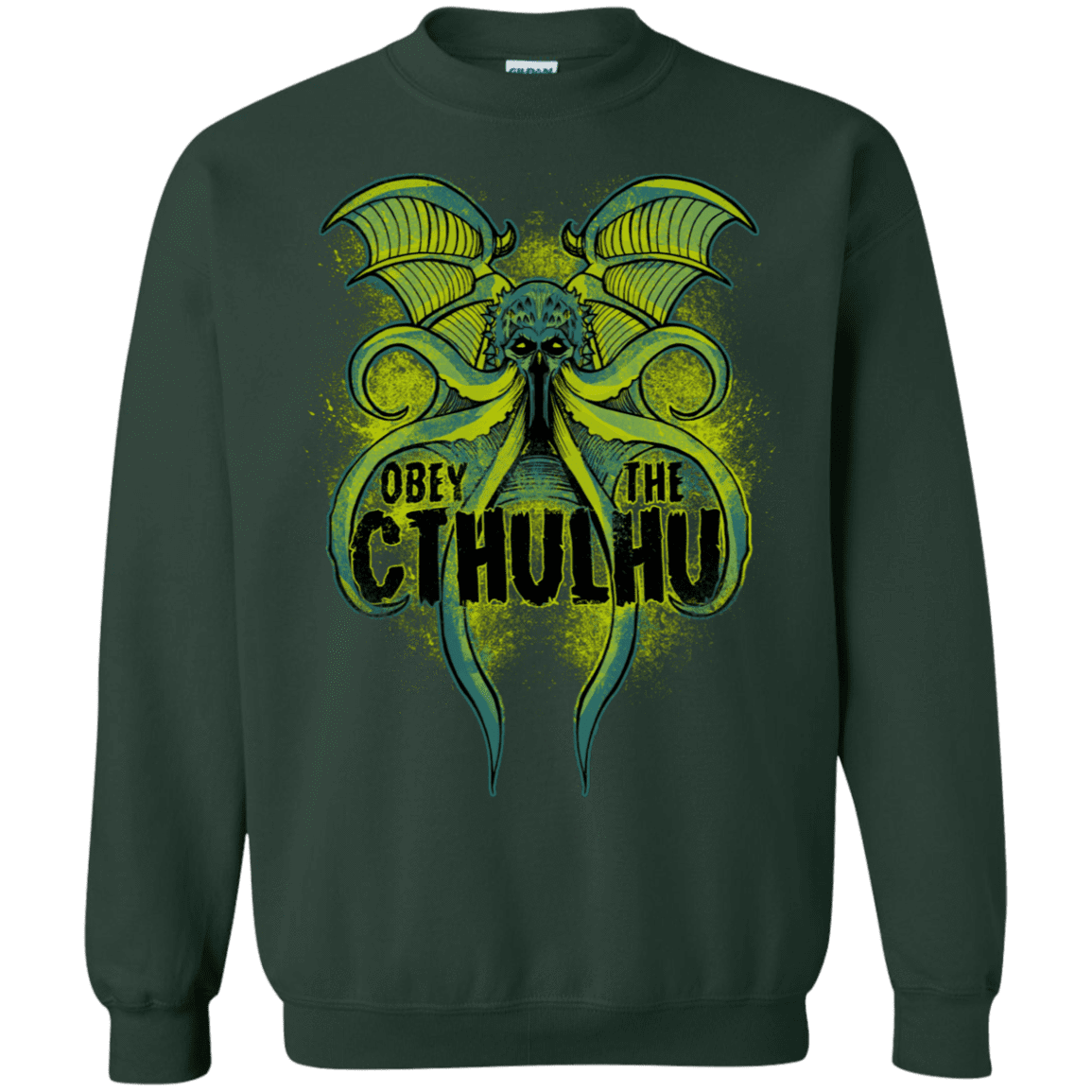 Sweatshirts Forest Green / S Obey the Cthulhu Neon Crewneck Sweatshirt