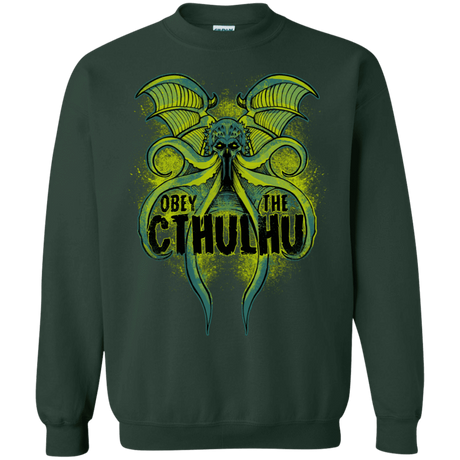 Sweatshirts Forest Green / S Obey the Cthulhu Neon Crewneck Sweatshirt