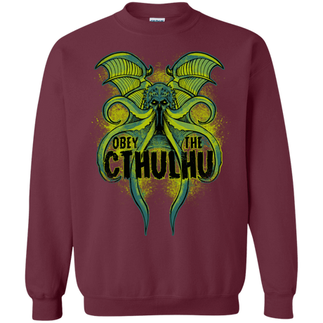 Sweatshirts Maroon / S Obey the Cthulhu Neon Crewneck Sweatshirt