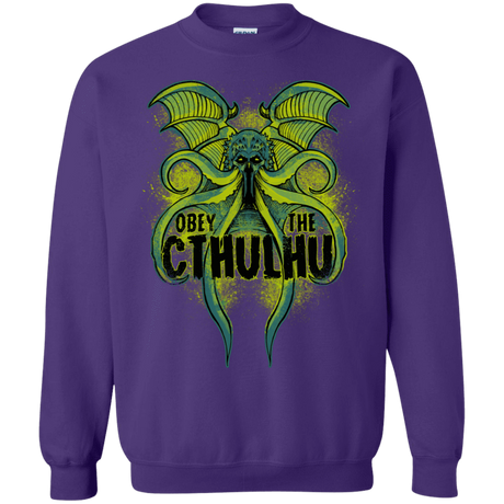 Sweatshirts Purple / S Obey the Cthulhu Neon Crewneck Sweatshirt