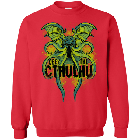 Sweatshirts Red / S Obey the Cthulhu Neon Crewneck Sweatshirt