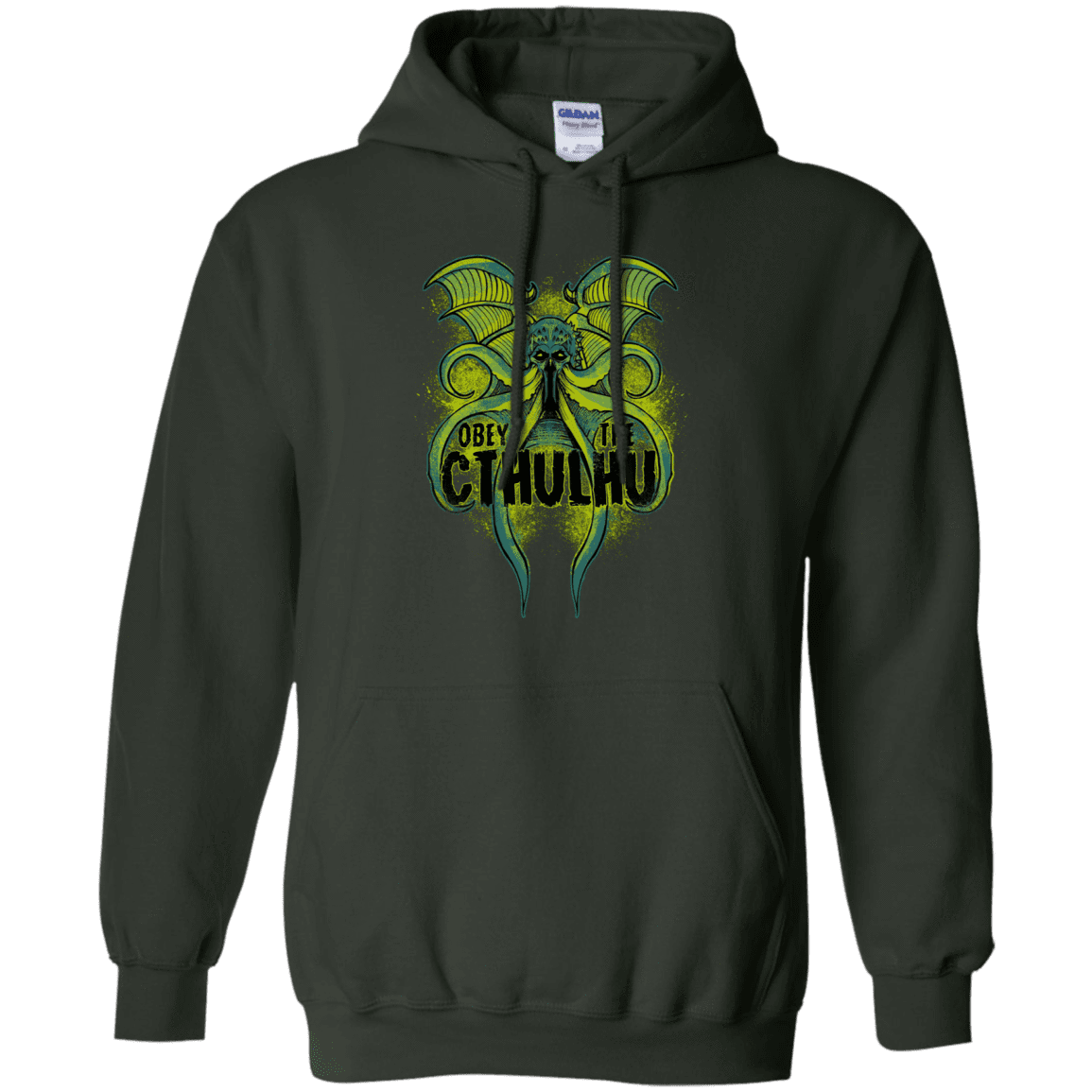 Sweatshirts Forest Green / S Obey the Cthulhu Neon Pullover Hoodie