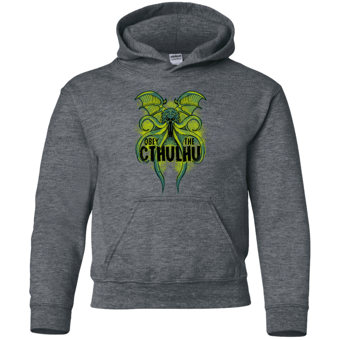 Sweatshirts Dark Heather / YS Obey the Cthulhu Neon Youth Hoodie