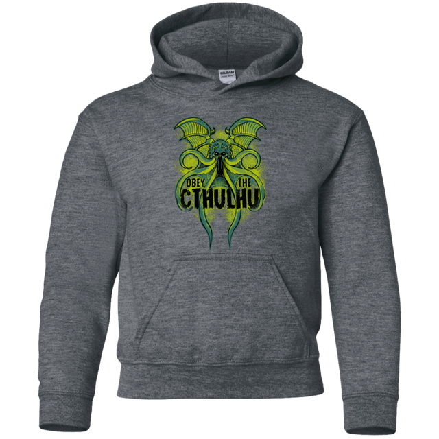 Sweatshirts Dark Heather / YS Obey the Cthulhu Neon Youth Hoodie