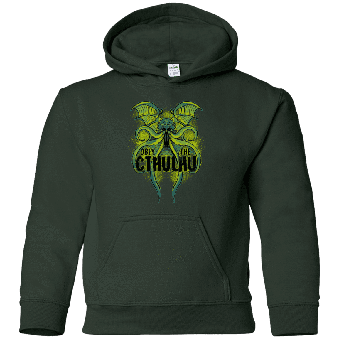 Sweatshirts Forest Green / YS Obey the Cthulhu Neon Youth Hoodie